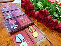 В администрации Канашского МО семьям участников СВО вручены государственные награды (фото №1).