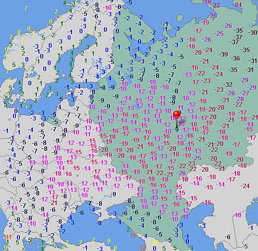 Погода в Чувашии: В выходные подморозит до минус 23.