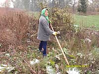 Работники культуры Вутабосинского сельского поселения в рамках осеннего месячника по благоустройству, озеленению, санитарной очистке населенных пунктов, благоустроили спортивную площадку (фото №3).