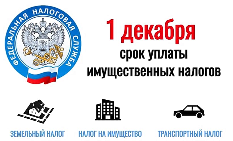 1 декабря истекает срок уплаты имущественных налогов физическими лицами.