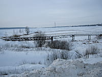 Пешеходный мост через реку Оржинар. 23 января 2014 (чт).