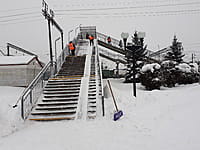 Пешеходный мост через железную дорогу. 19 января 2022 (ср).