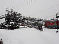 Пешеходный мост через железную дорогу. 19 января 2022 (ср).