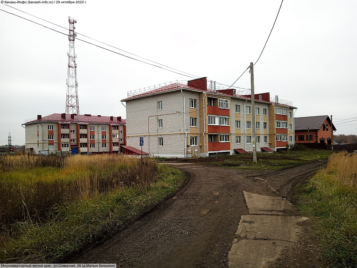 ул. Придорожная, 15 (д. Малые Бикшихи) - многоквартирный жилой дом.