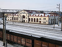 Обратная сторона железнодорожного вокзала. Вид с моста. 04 января 2014 (сб).